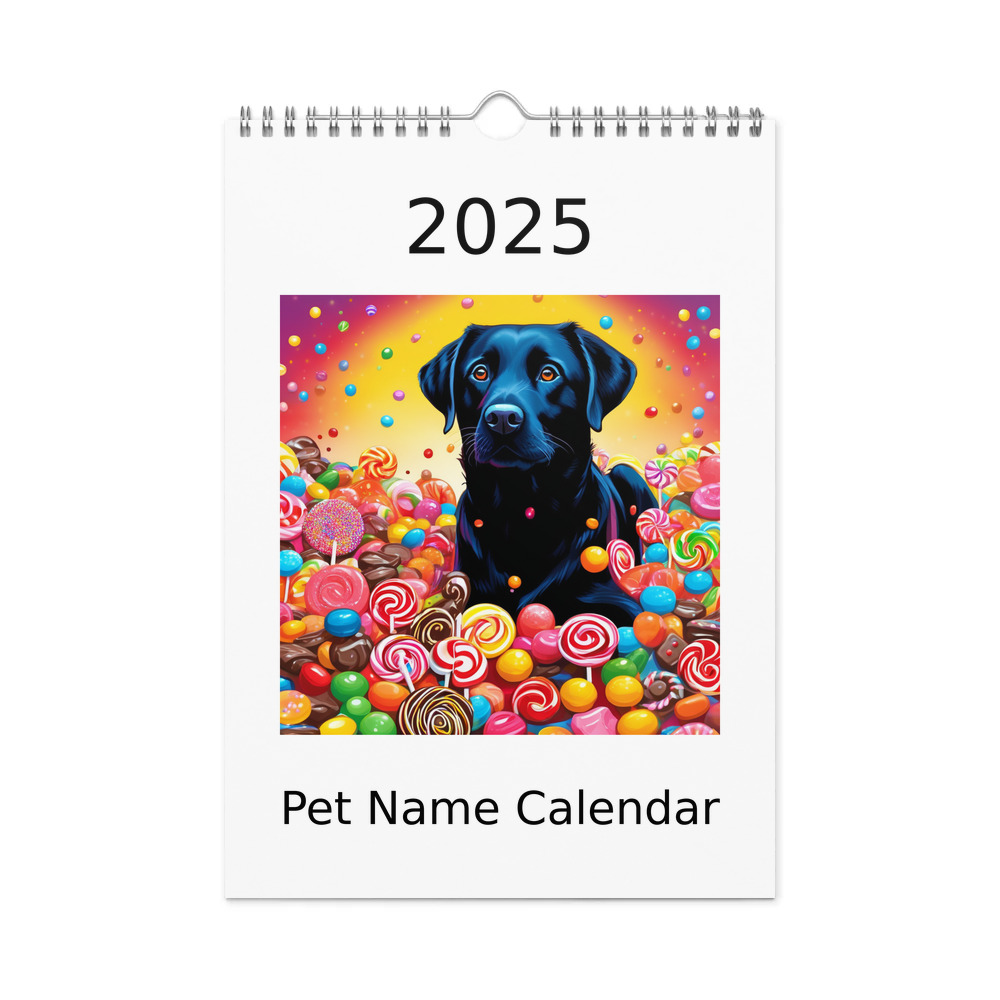 PugMug Custom Black Labrador Retriever Wall Calendar (2026)