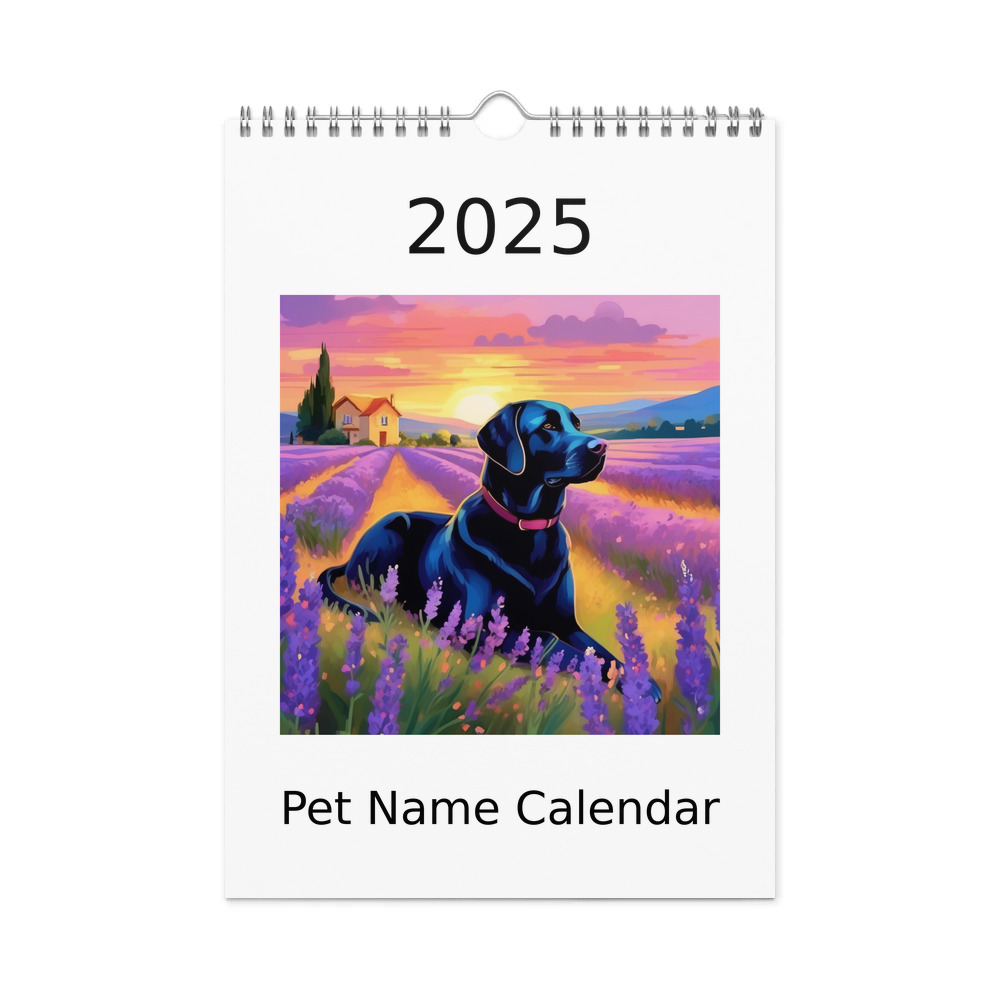 PugMug Custom Black Labrador Retriever Wall Calendar (2026)