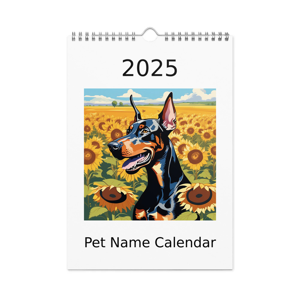 PugMug Custom Doberman Pinscher Wall Calendar (2026)