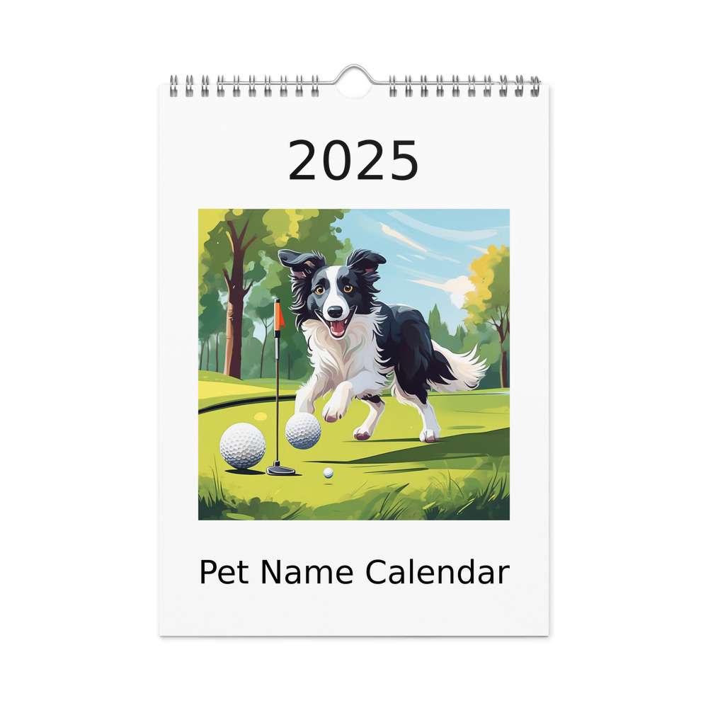 PugMug Custom Border Collie Wall Calendar (2026)