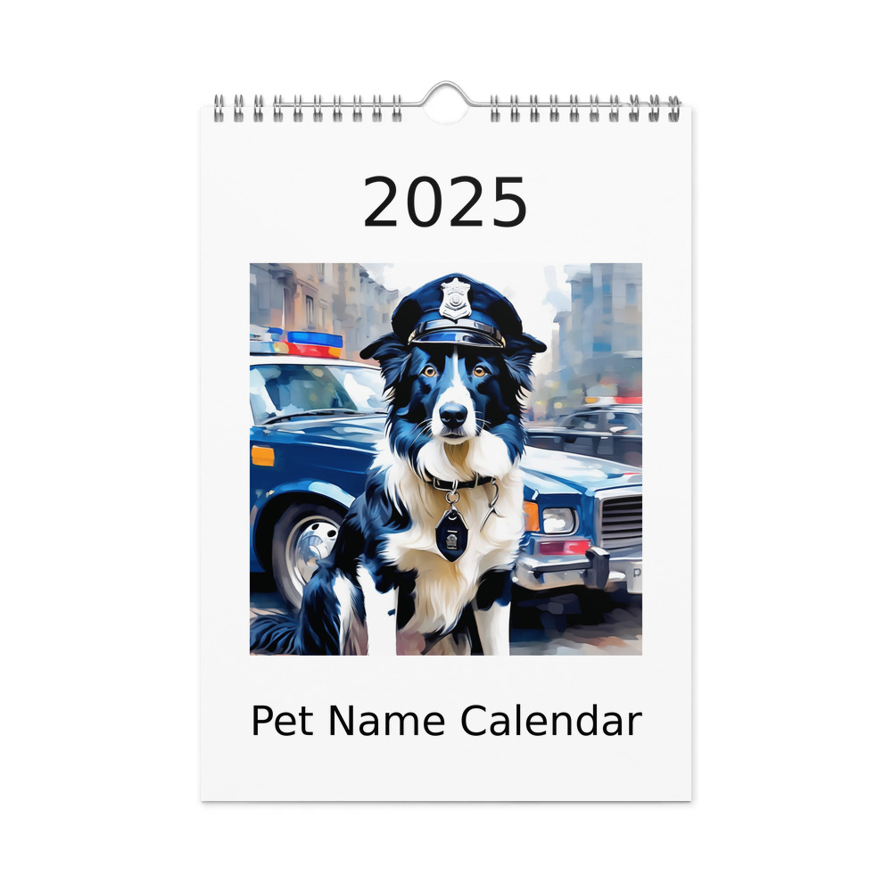 PugMug Custom Border Collie Wall Calendar (2026)