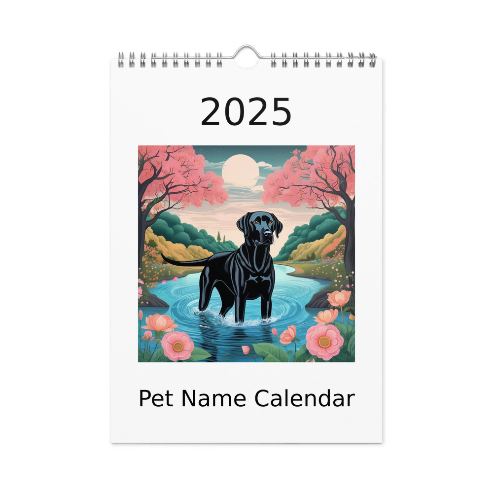 PugMug Custom Black Labrador Retriever Wall Calendar (2026)