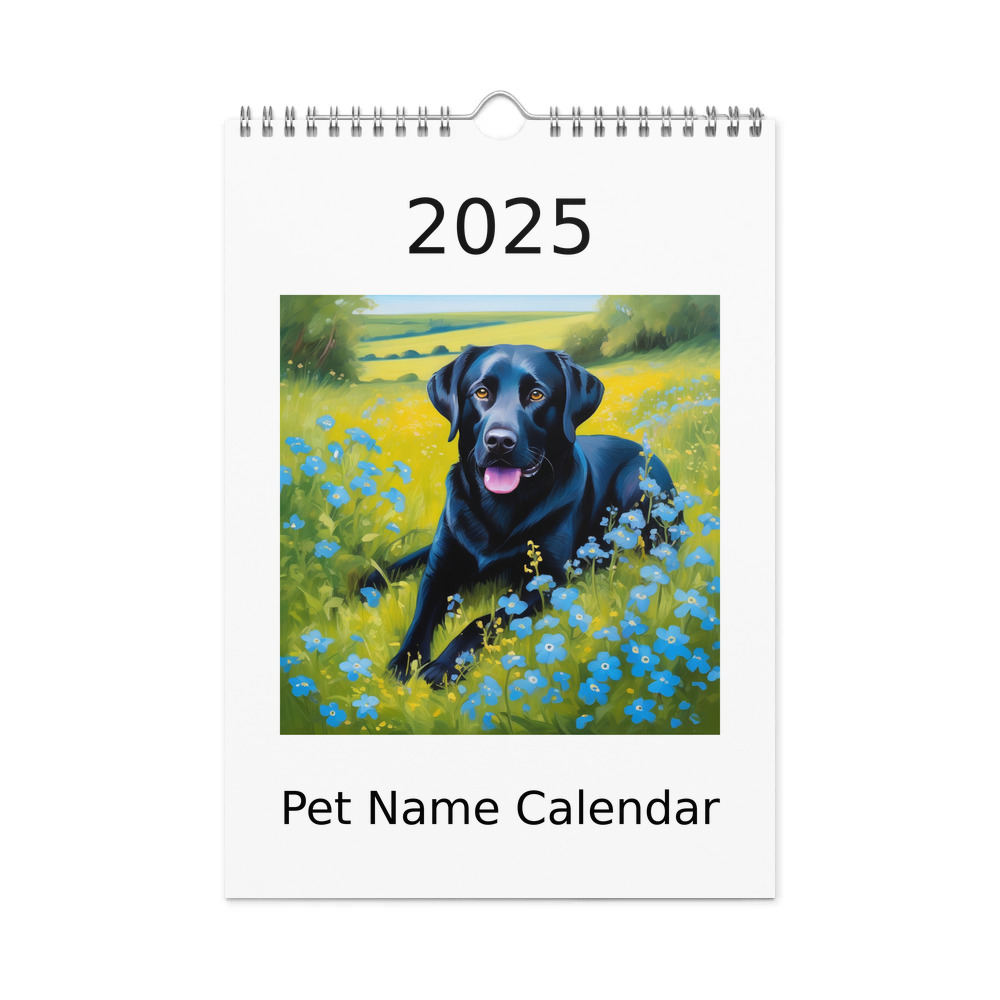 PugMug Custom Black Labrador Retriever Wall Calendar (2026)