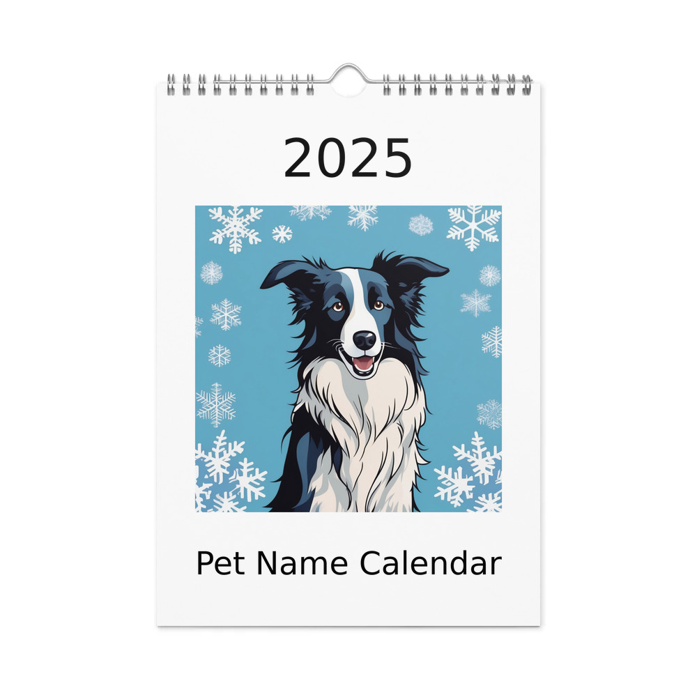 PugMug Custom Border Collie Wall Calendar (2026)