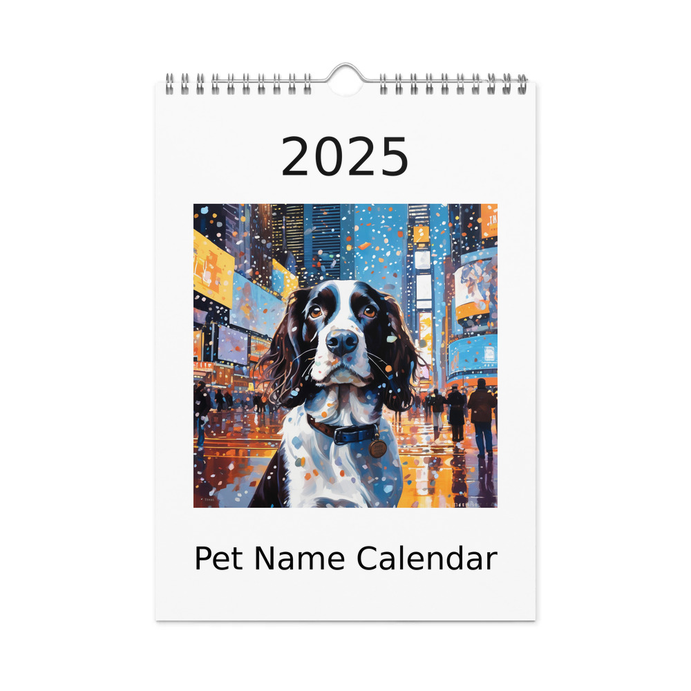 PugMug Custom English Springer Spaniel Wall Calendar (2026)