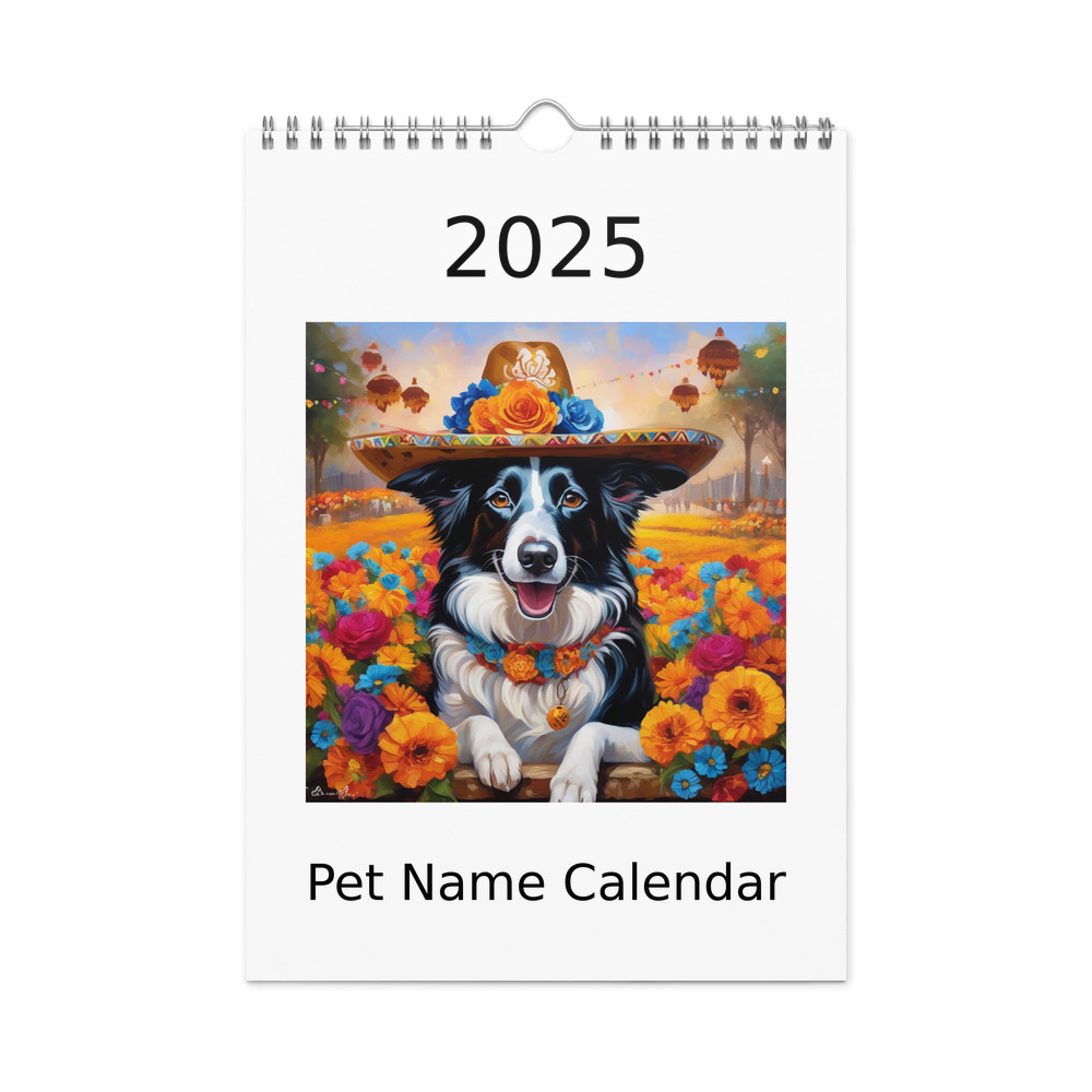 PugMug Custom Border Collie Wall Calendar (2026)