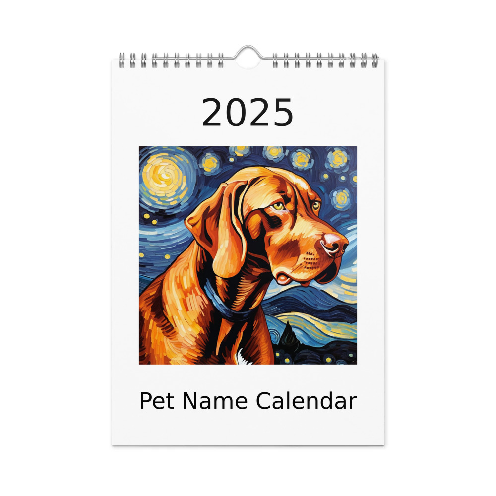 PugMug Custom Vizsla Wall Calendar (2026)