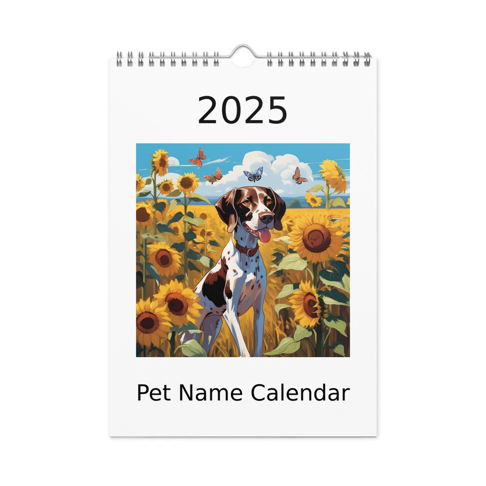 PugMug Custom Pointer Dog Wall Calendar (2026)