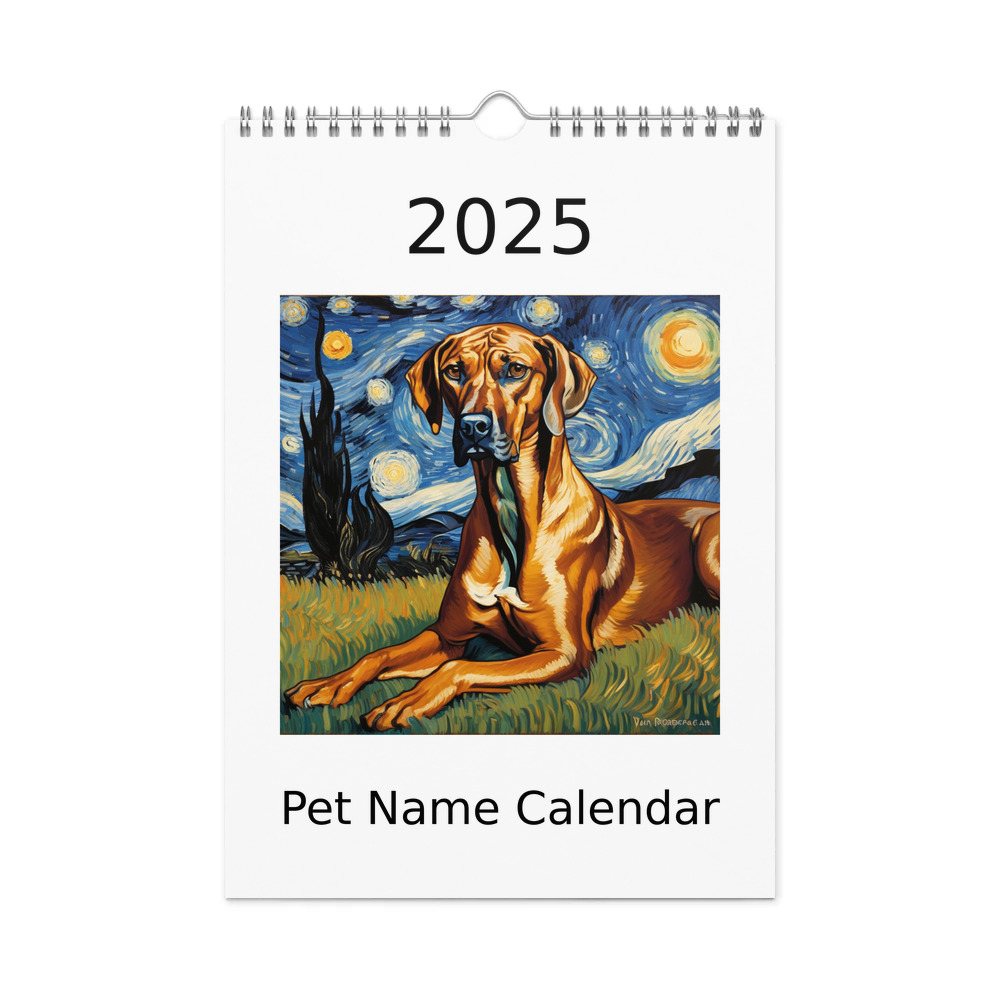 PugMug Custom Rhodesian Ridgeback Wall Calendar (2026)
