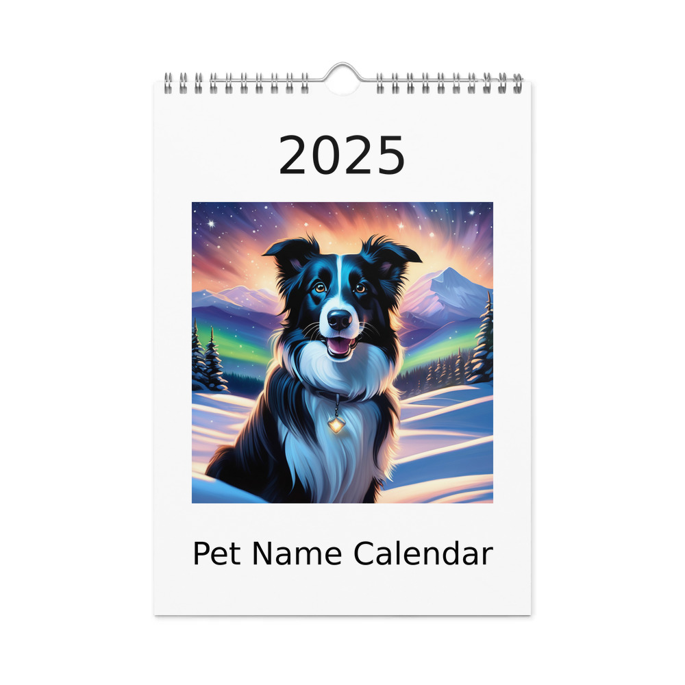 PugMug Custom Border Collie Wall Calendar (2026)