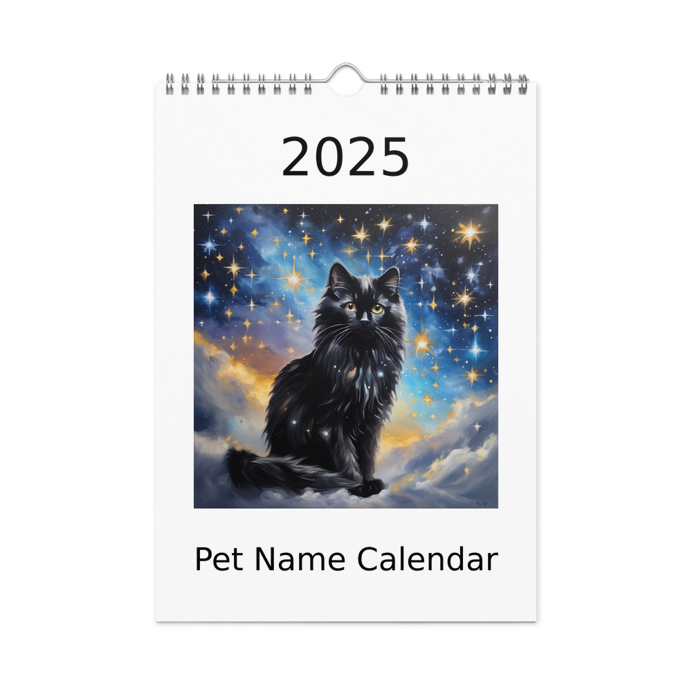 PugMug Custom Black Ragdoll Cat Wall Calendar (2026)
