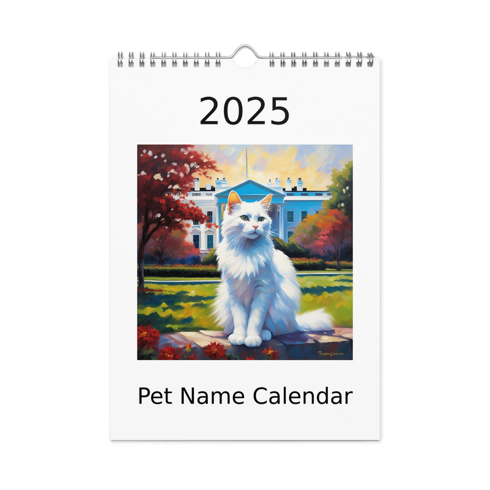 PugMug Custom White Companion Cat Wall Calendar (2026)
