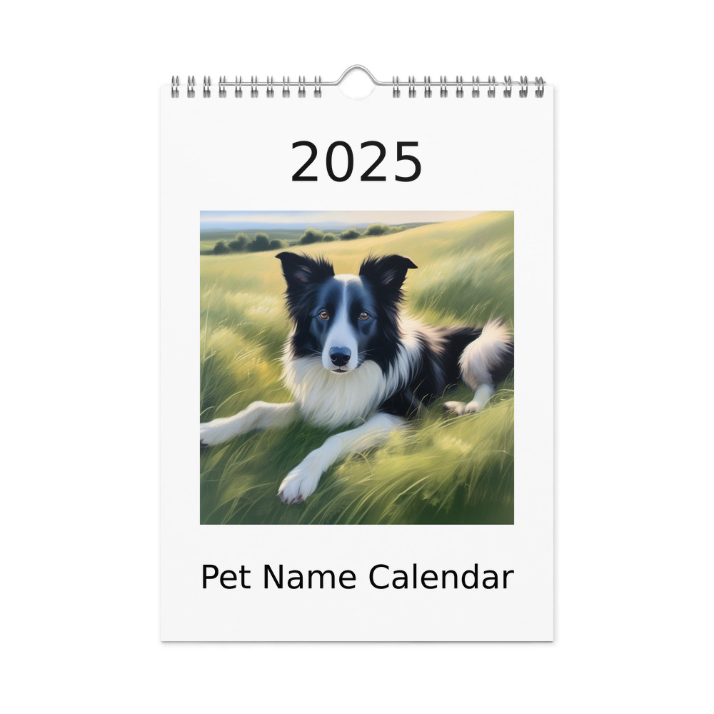 PugMug Custom Border Collie Wall Calendar (2026)
