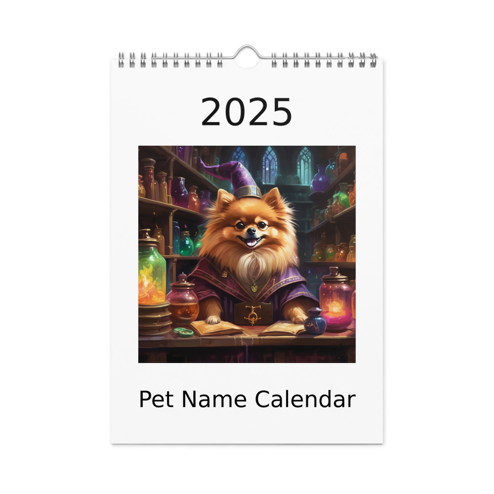 PugMug Custom Tan Pomeranian Wall Calendar (2026)