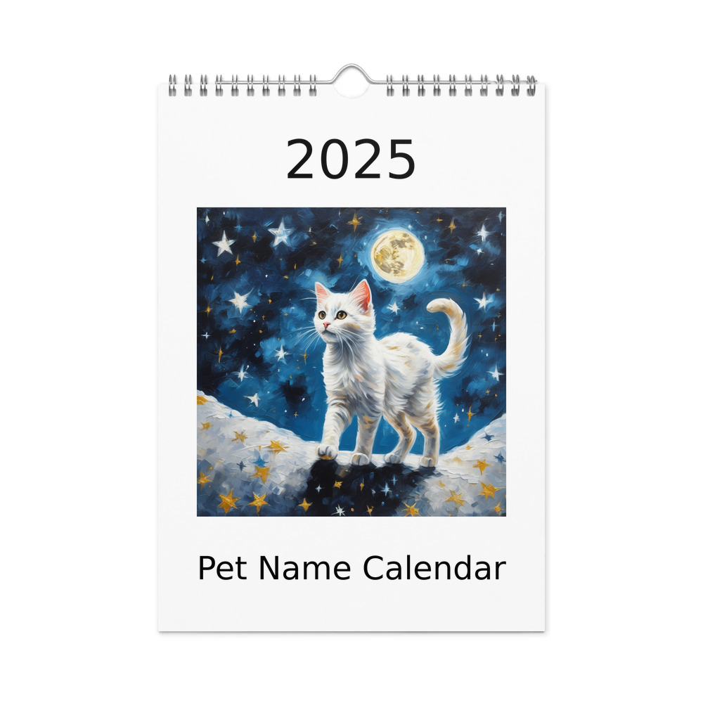 PugMug Custom White Companion Cat Wall Calendar (2026)