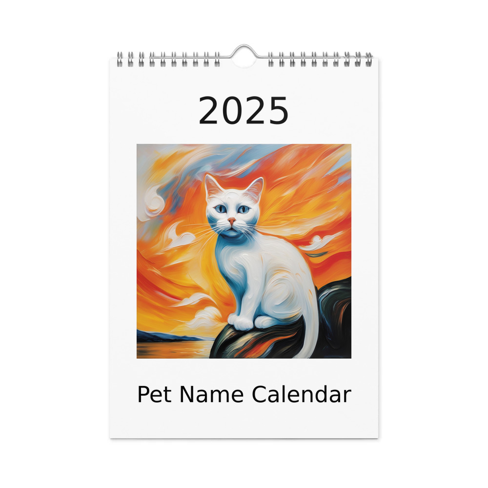 PugMug Custom White Companion Cat Wall Calendar (2026)