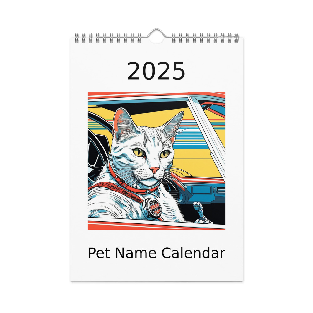 PugMug Custom White Companion Cat Wall Calendar (2026)