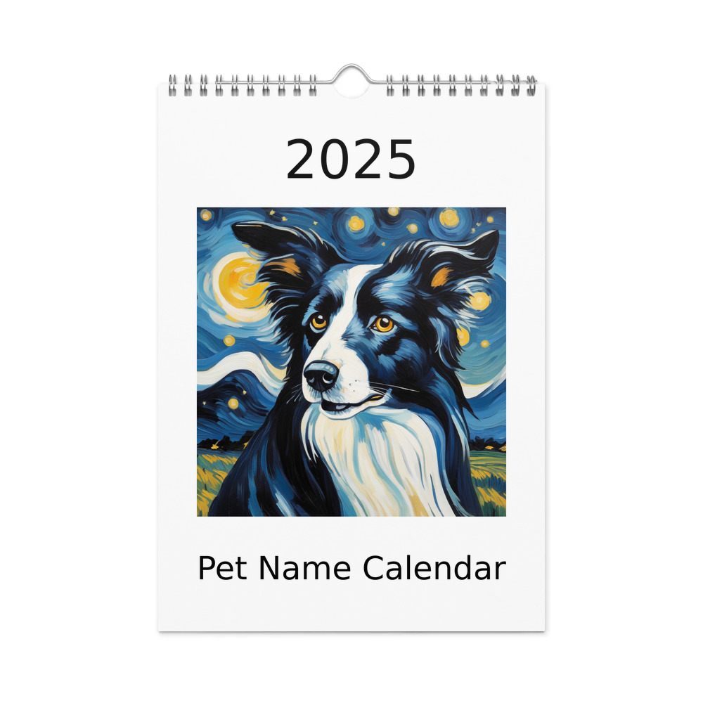 PugMug Custom Border Collie Wall Calendar (2026)