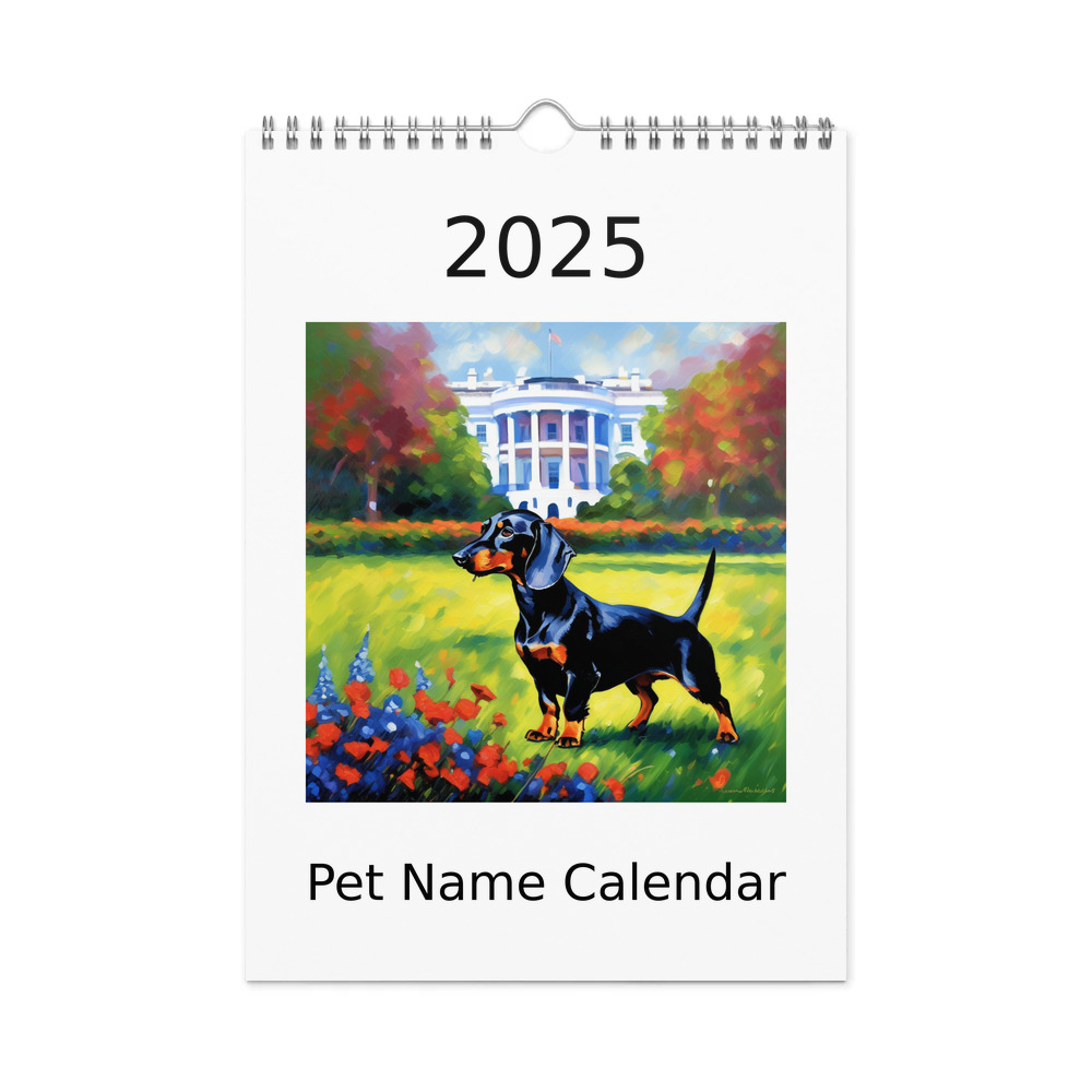 PugMug Custom Black Dachshund Wall Calendar (2026)