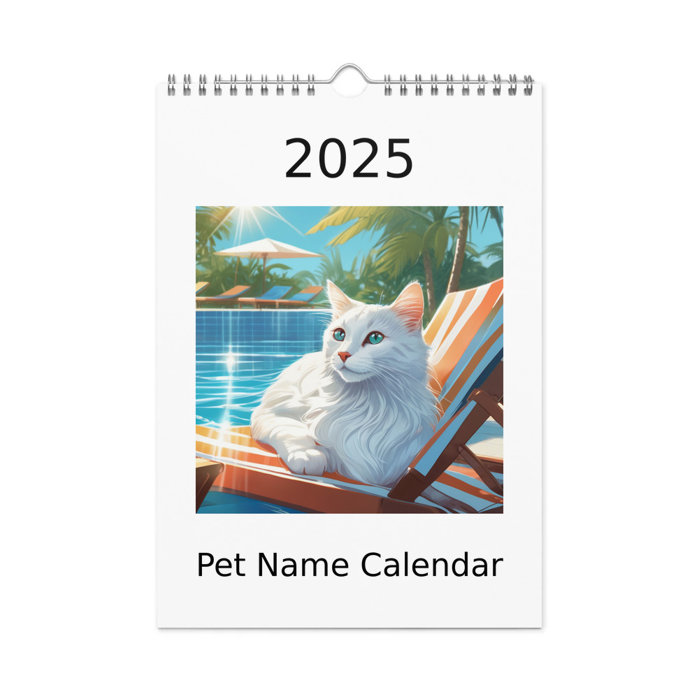 PugMug Custom White Companion Cat Wall Calendar (2026)