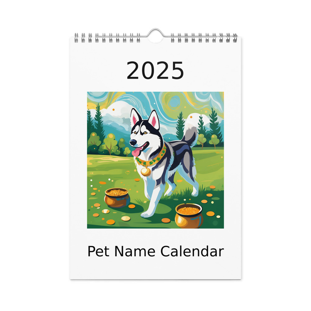 PugMug Custom Siberian Husky Wall Calendar (2026)