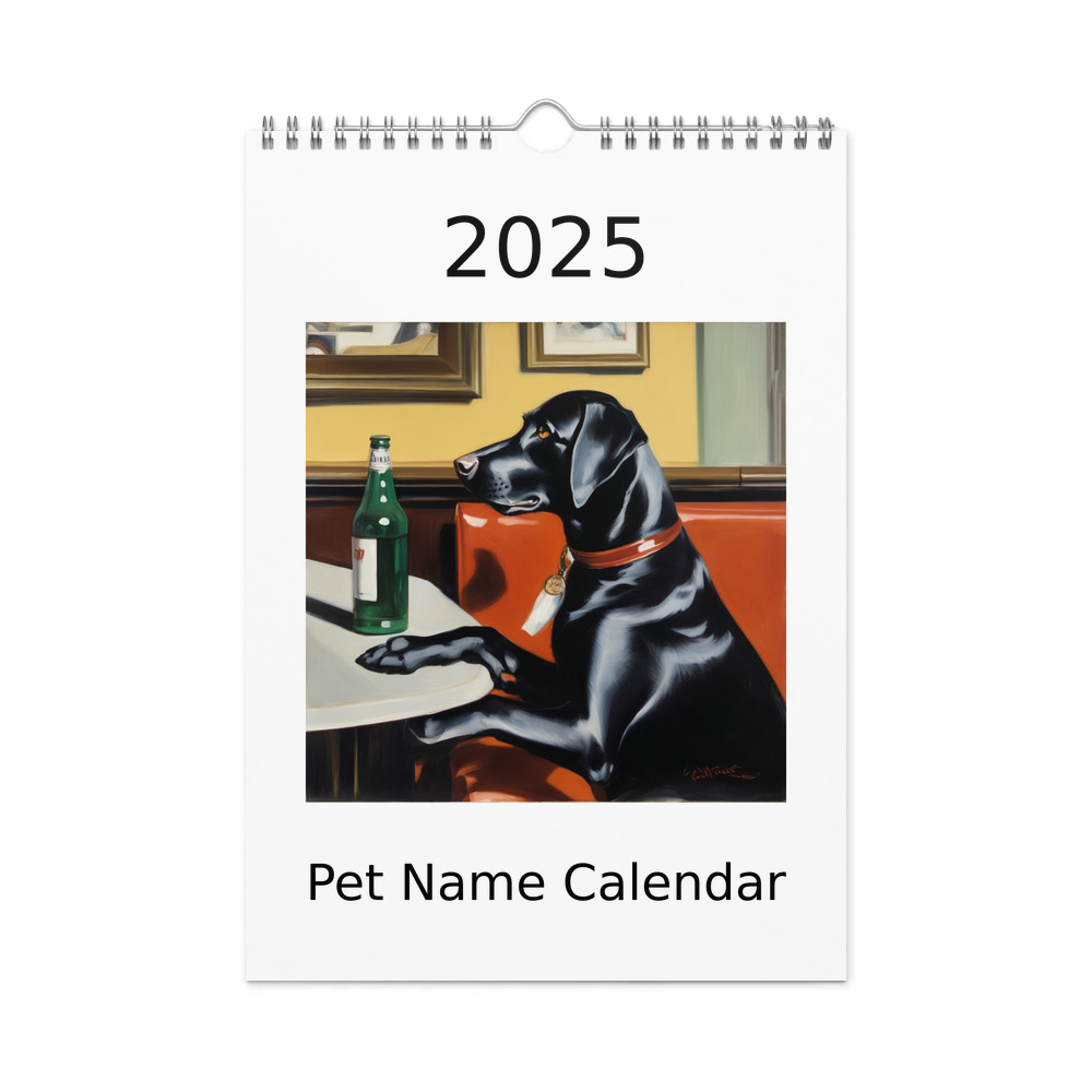 PugMug Custom Black Labrador Retriever Wall Calendar (2026)