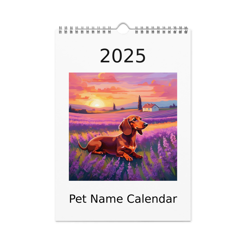 PugMug Custom Tan Dachshund Wall Calendar (2026)