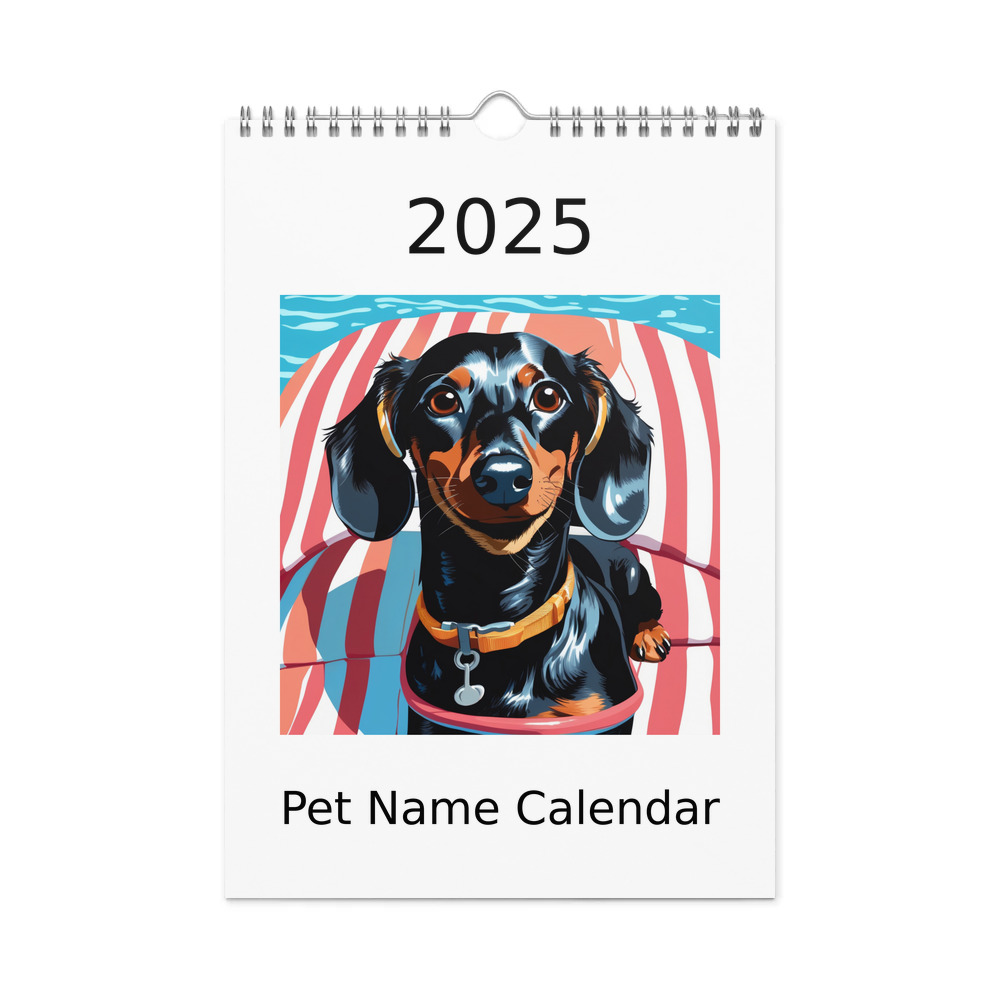 PugMug Custom Black Dachshund Wall Calendar (2026)