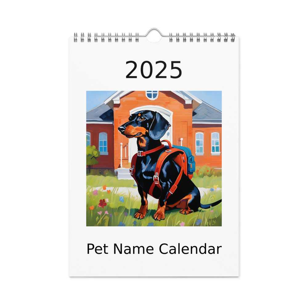 PugMug Custom Black Dachshund Wall Calendar (2026)