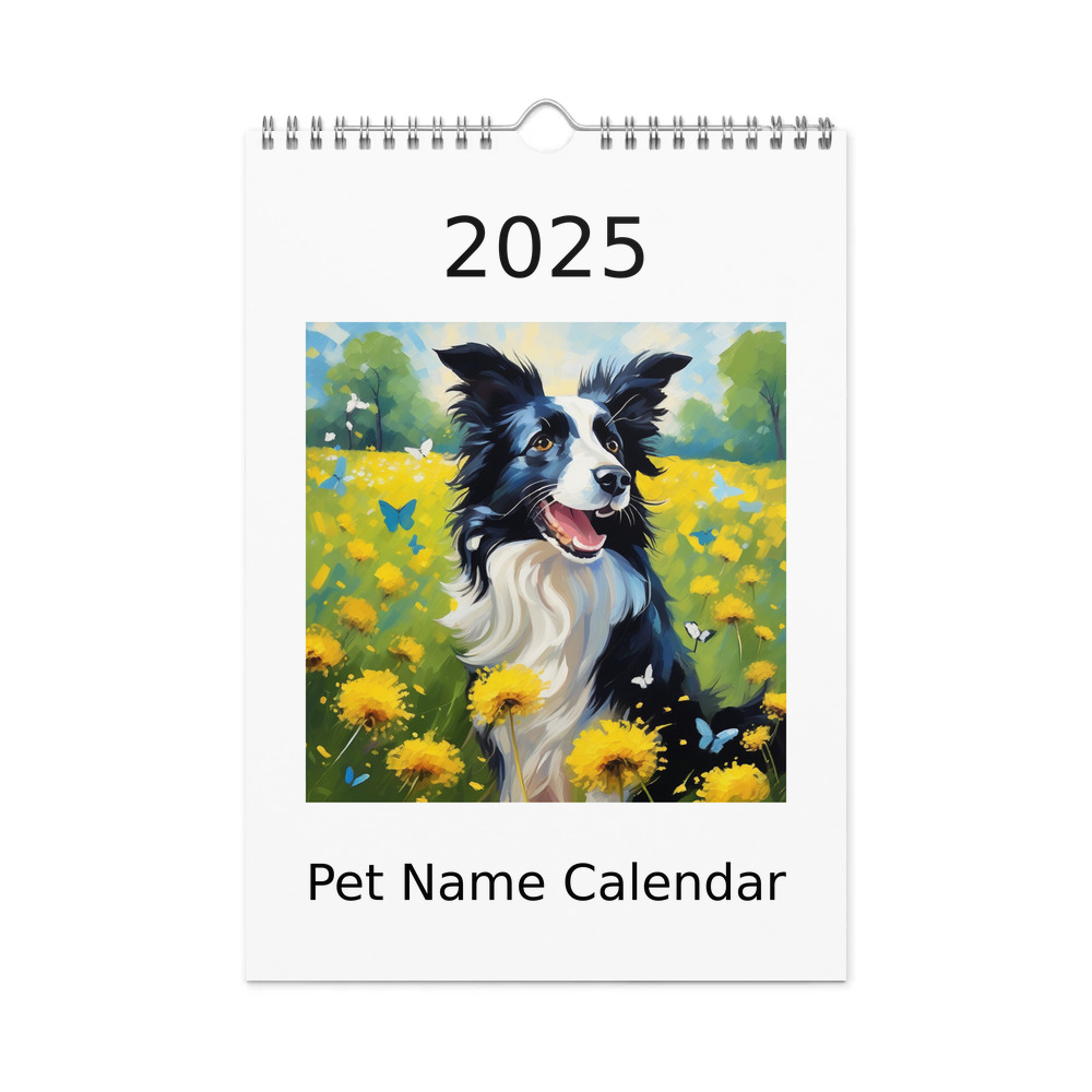 PugMug Custom Border Collie Wall Calendar (2026)