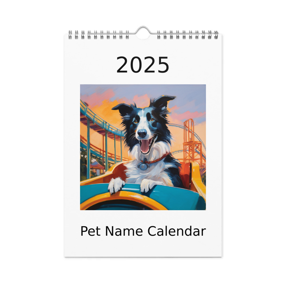 PugMug Custom Border Collie Wall Calendar (2026)