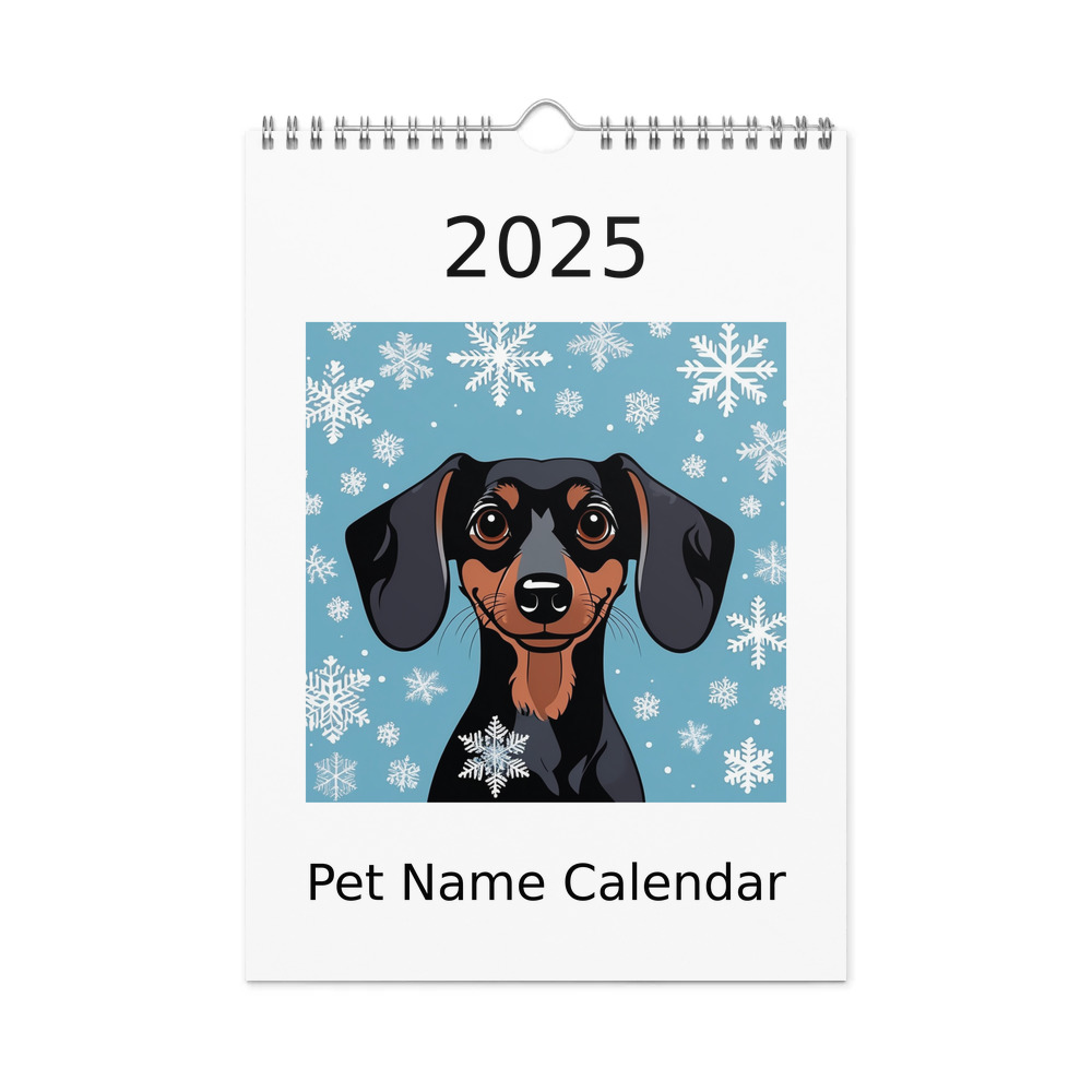 PugMug Custom Black Dachshund Wall Calendar (2026)