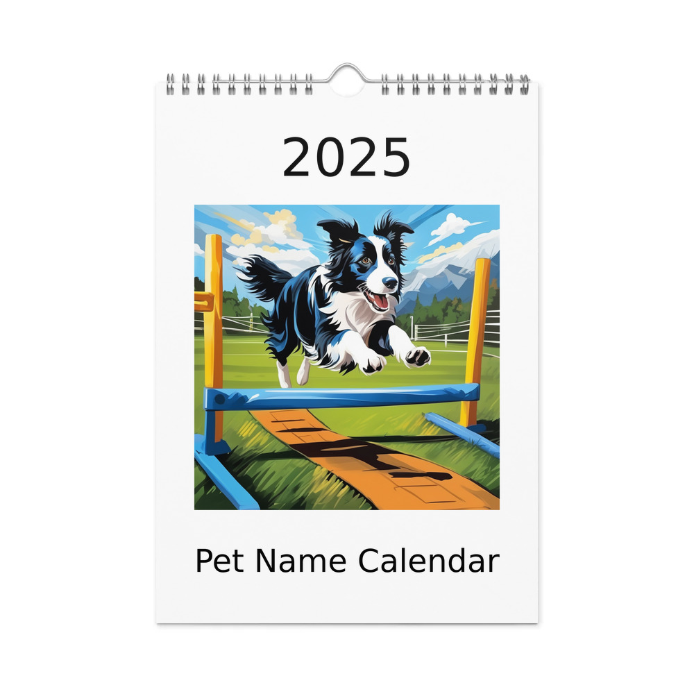 PugMug Custom Border Collie Wall Calendar (2026)