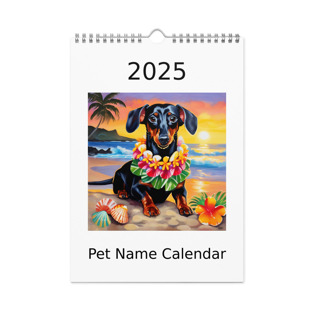 PugMug Custom Black Dachshund Wall Calendar (2026)