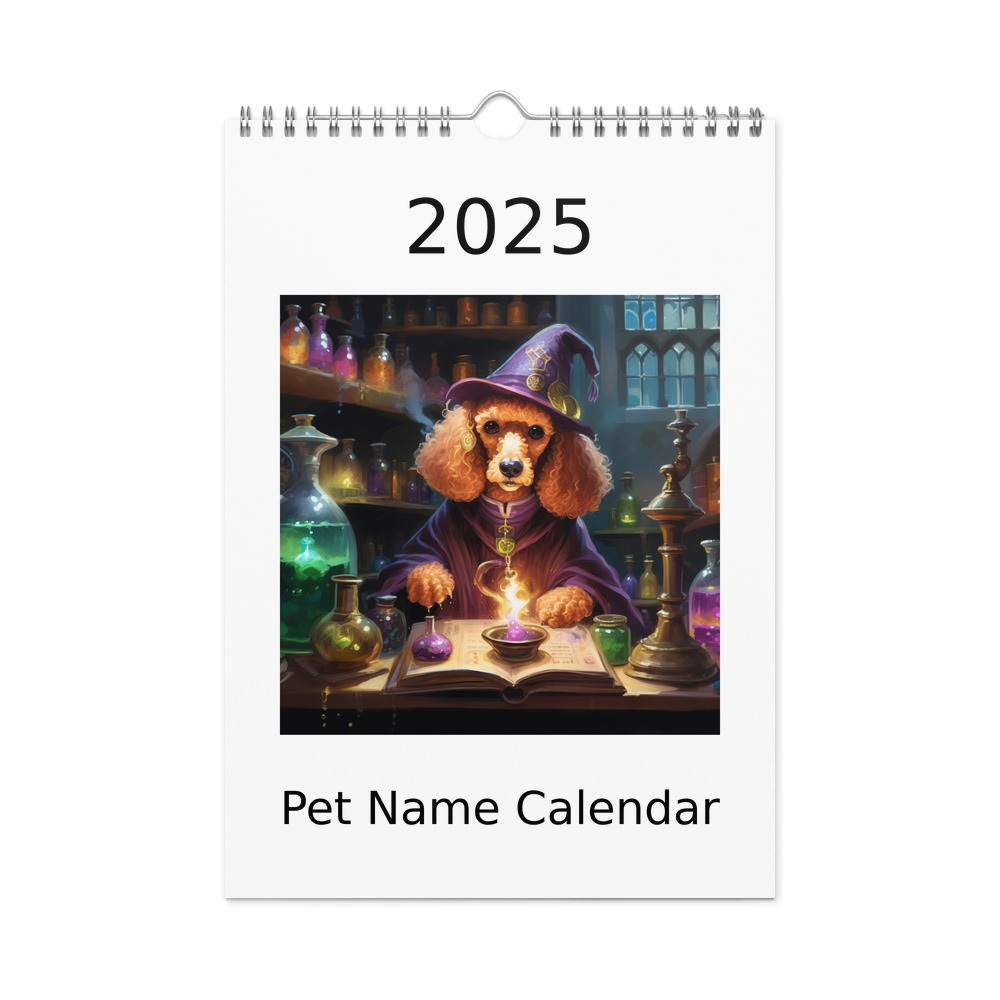 PugMug Custom Tan Poodle Wall Calendar (2026)