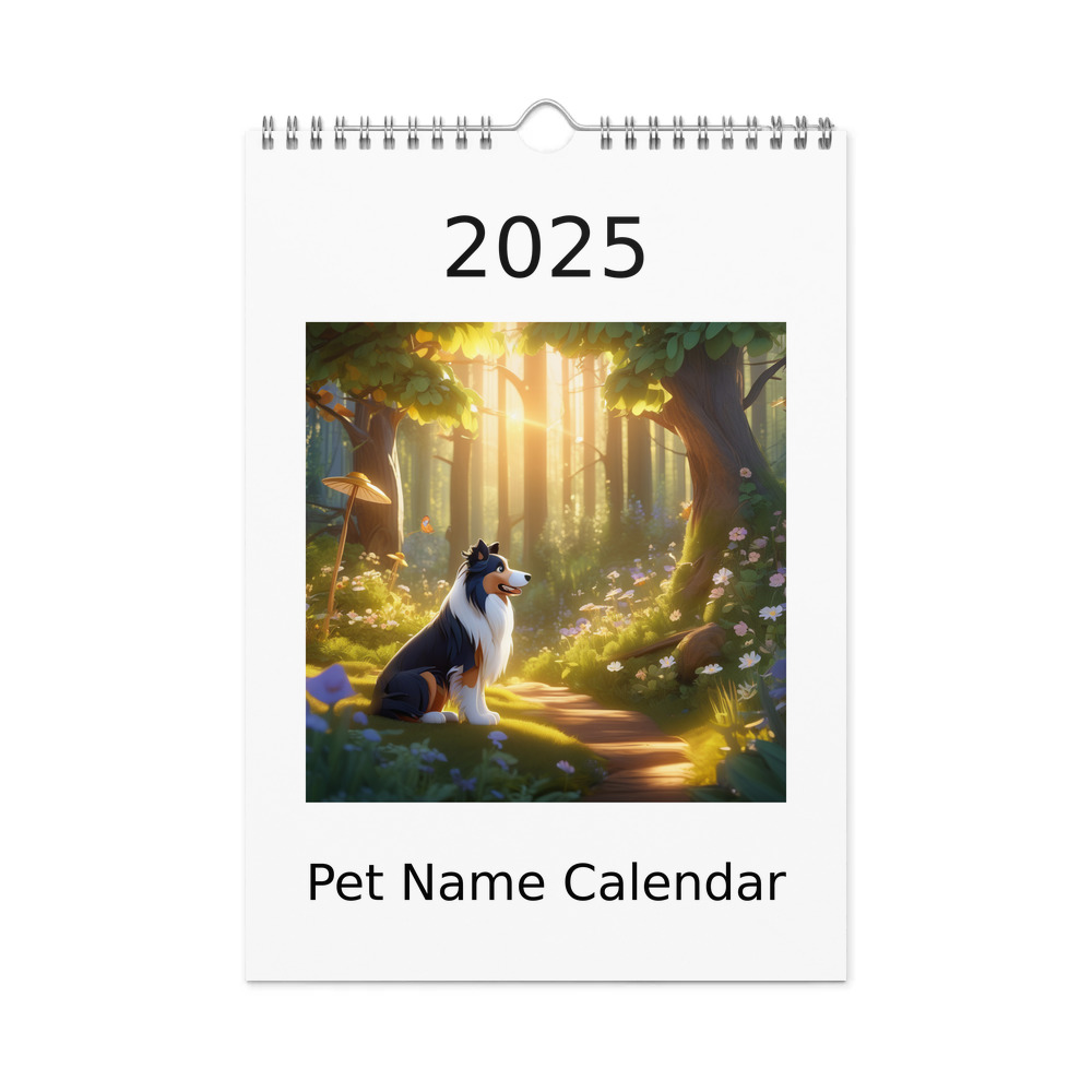 PugMug Custom Collie Wall Calendar (2026)