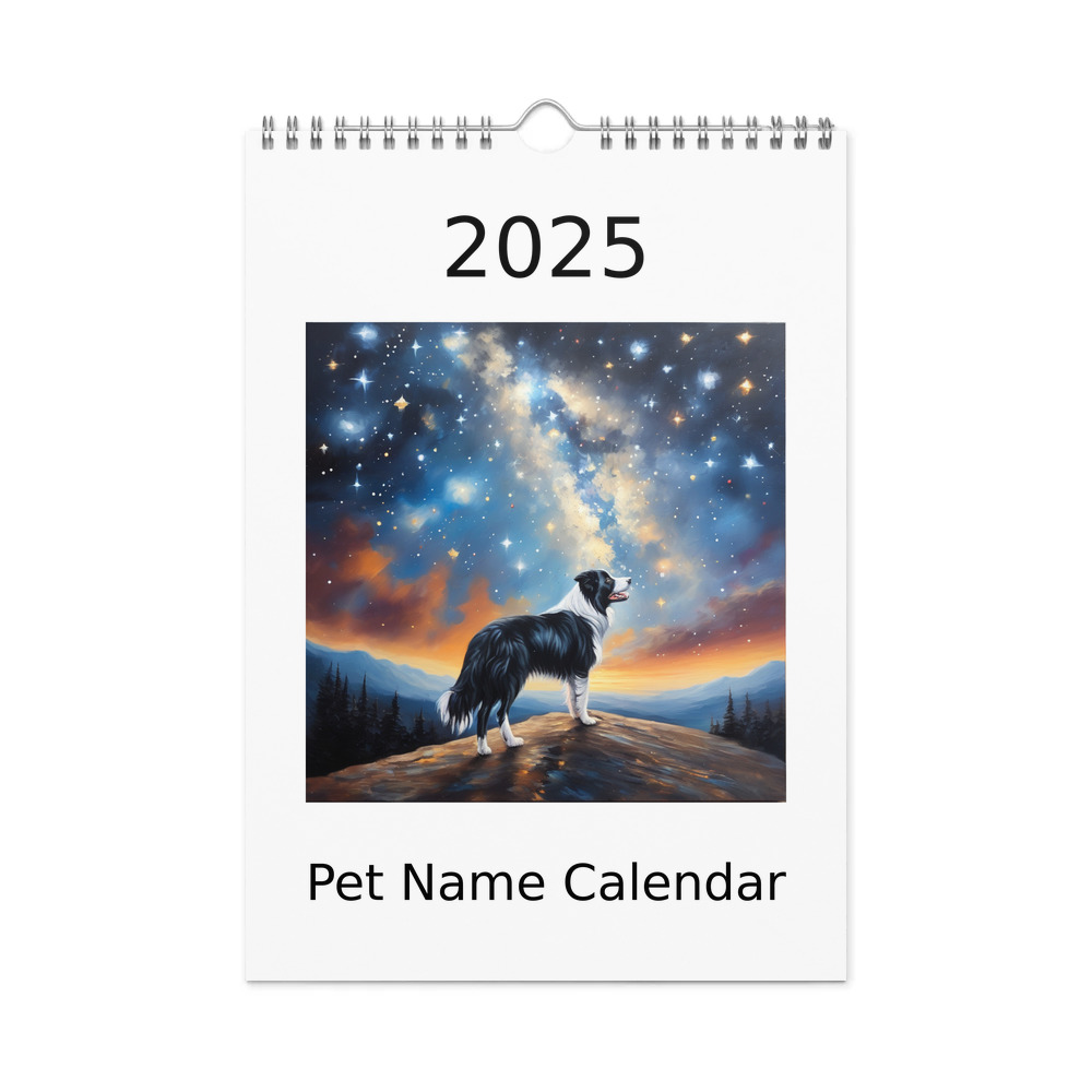PugMug Custom Border Collie Wall Calendar (2026)