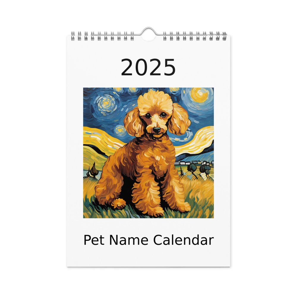 PugMug Custom Tan Poodle Wall Calendar (2026)