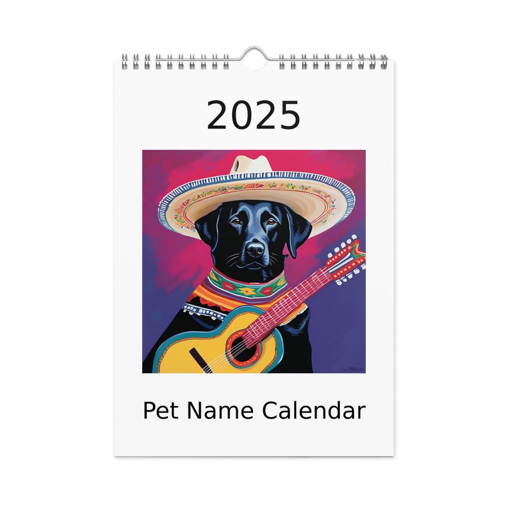 PugMug Custom Black Labrador Retriever Wall Calendar (2026)