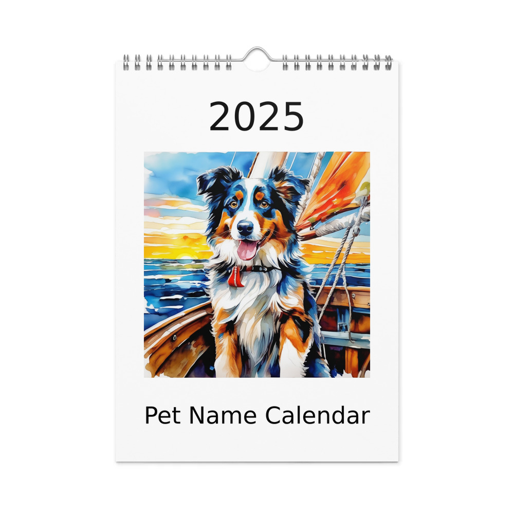 PugMug Custom Australian Shepherd Dog Wall Calendar (2026)