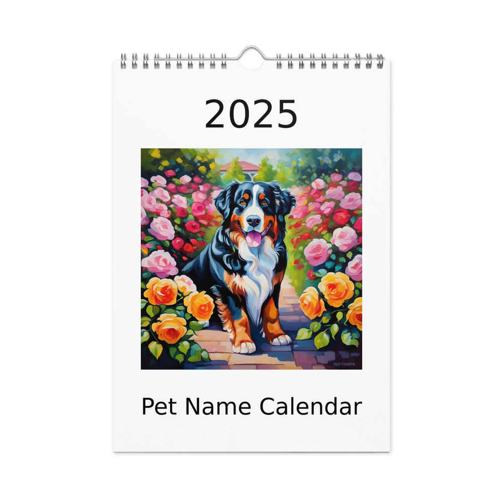 PugMug Custom Bernese Mountain Dog Wall Calendar (2026)