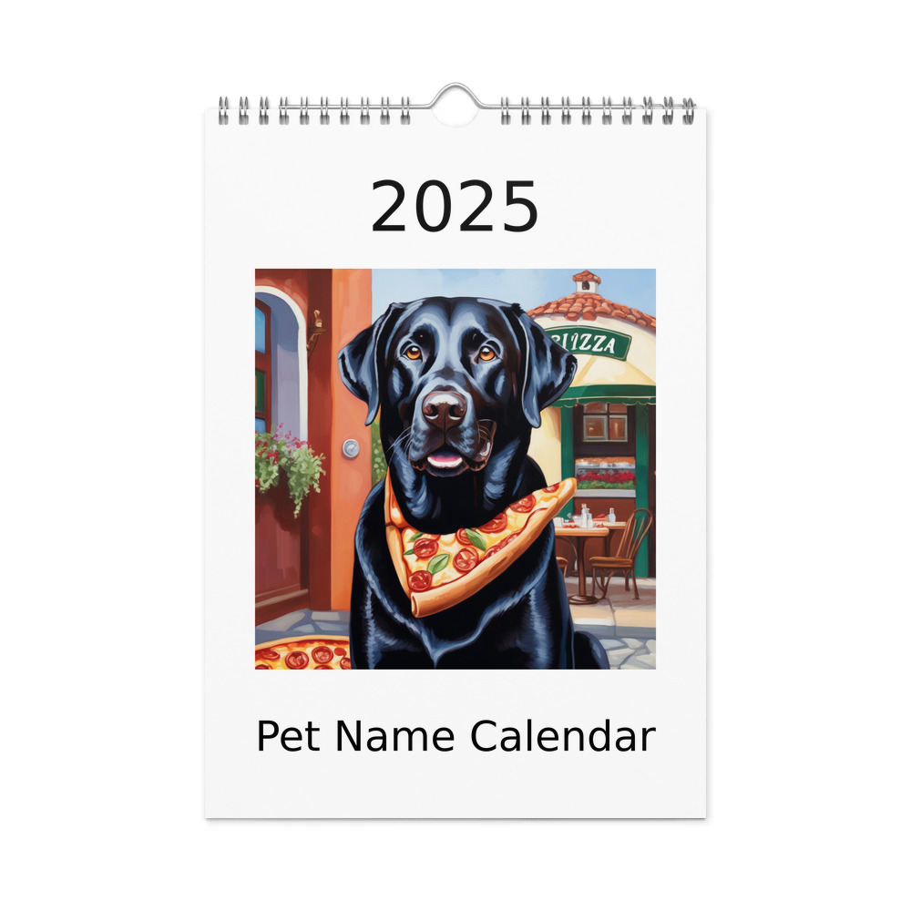 PugMug Custom Black Labrador Retriever Wall Calendar (2026)