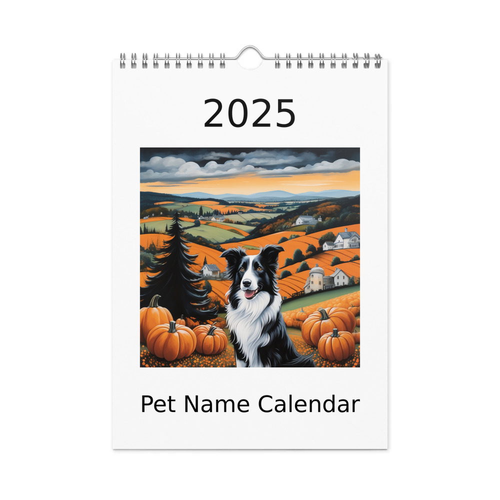 PugMug Custom Border Collie Wall Calendar (2026)