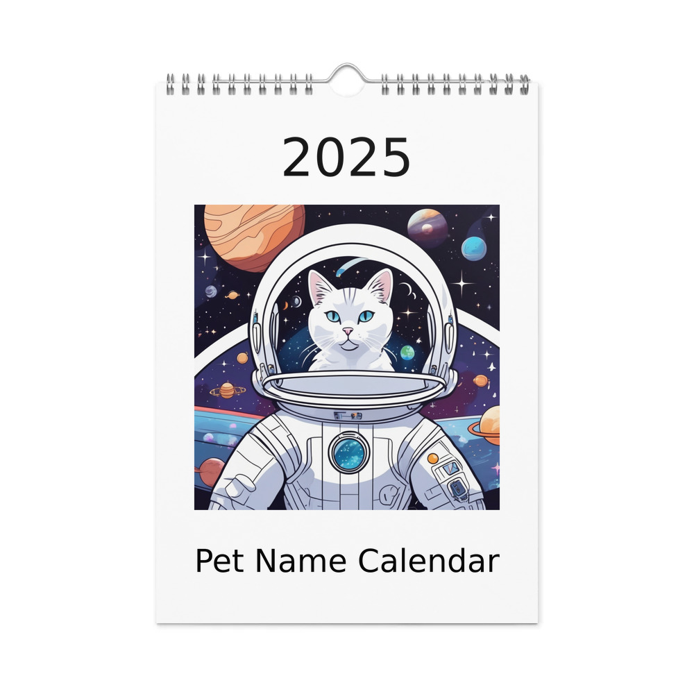 PugMug Custom White Companion Cat Wall Calendar (2026)