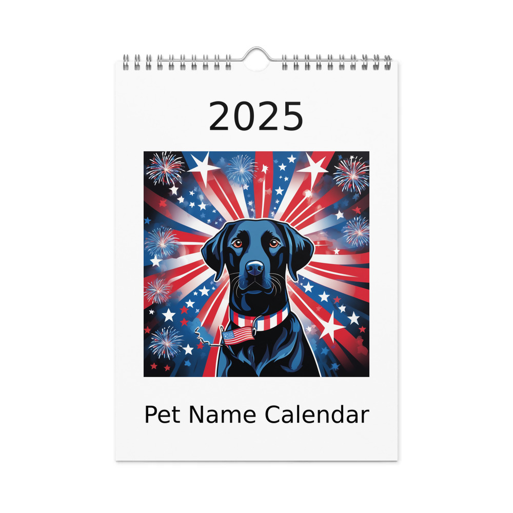 PugMug Custom Black Labrador Retriever Wall Calendar (2026)