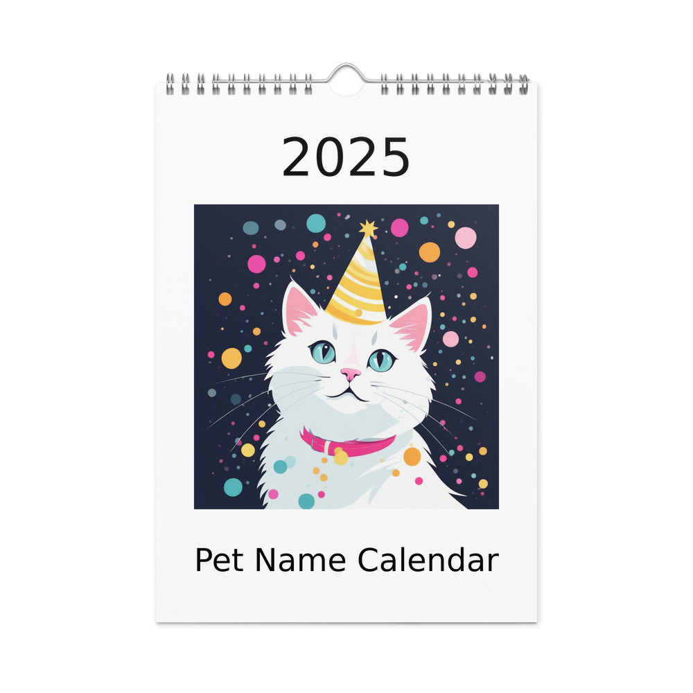 PugMug Custom White Companion Cat Wall Calendar (2026)