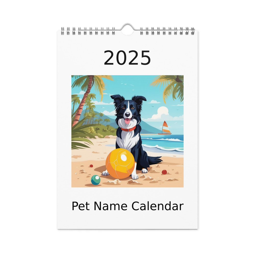 PugMug Custom Border Collie Wall Calendar (2026)