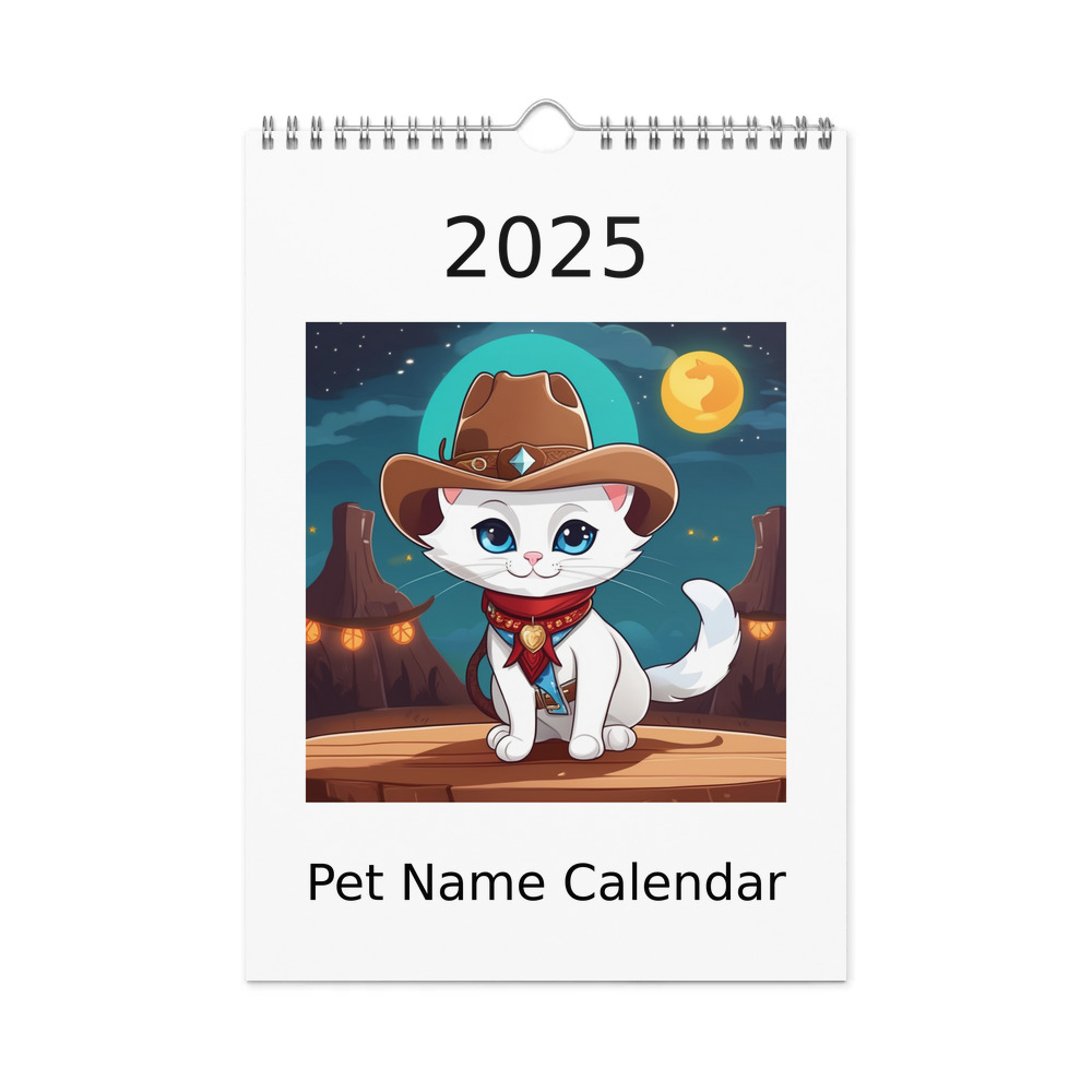 PugMug Custom White Companion Cat Wall Calendar (2026)