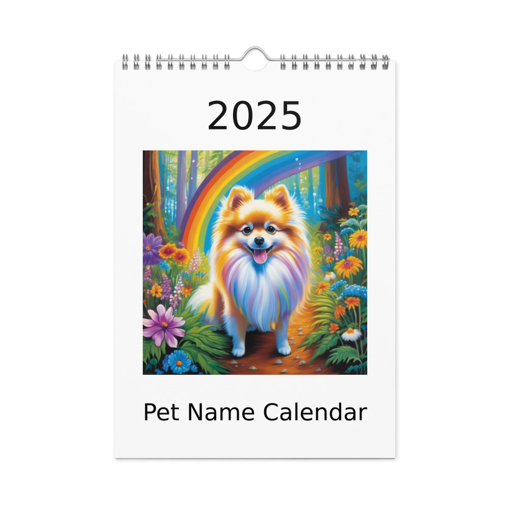 PugMug Custom White Pomeranian Wall Calendar (2026)