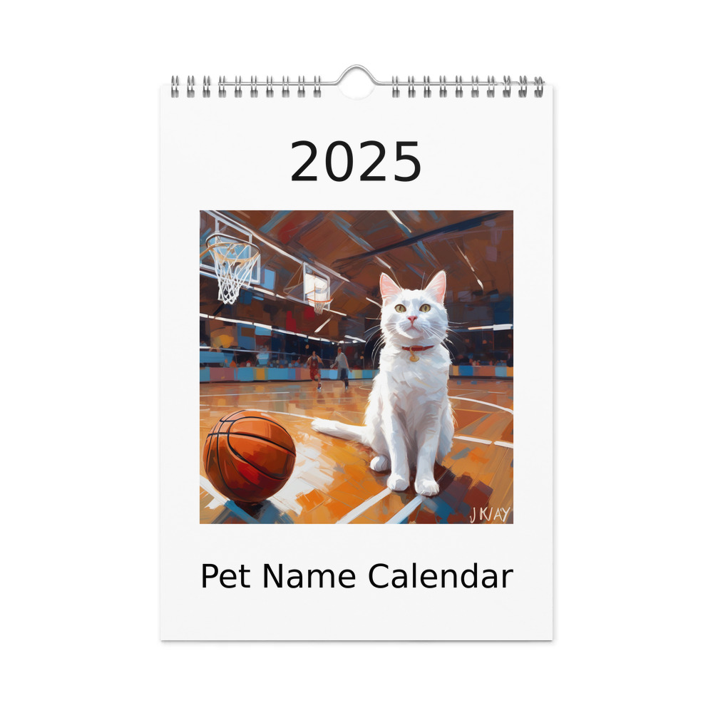 PugMug Custom White Companion Cat Wall Calendar (2026)